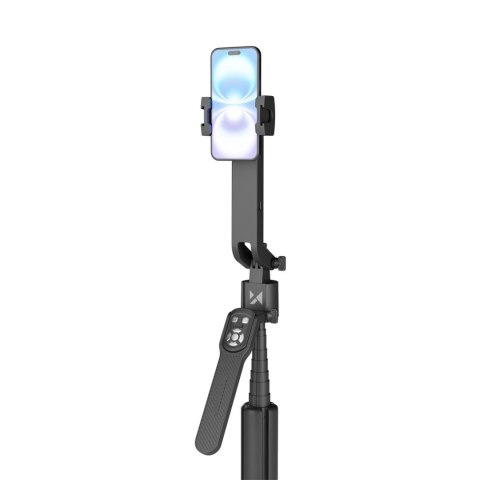 Premium selfie stick Wozinsky WST-360YS z funkcją statywu z automatycznym śledzeniem twarzy 360° AI sterowanie gestami - czarny