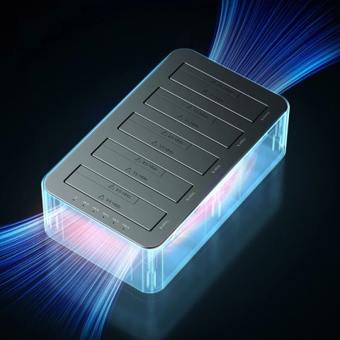 Stacja dokująca Orico 6656C3-C na 5 dysków z funkcją klonowania offline 2,5"/3,5" SATA HDD/SSD - szara