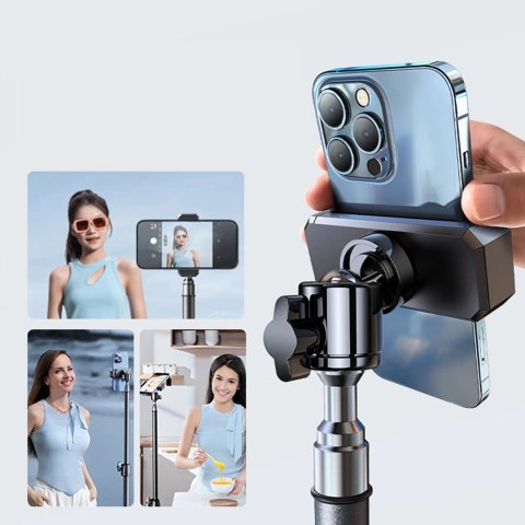 Statyw trójnożny Wozinsky WRLD-00Y1S tripod wytrzymały statyw ze stali węglowej 1.7m matowy - czarny