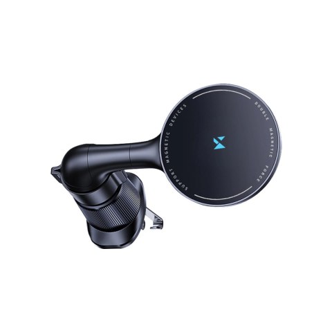 Uchwyt samochodowy Wozinsky WCT5-6S4Y z ładowarką indukcyjną Qi/MagSafe 15W na kratkę nawiewu - czarny