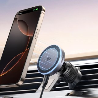 Uchwyt z ładowarką bezprzewodową Ugreen W708 z MagSafe, Qi2, na kratkę nawiewu - czarny