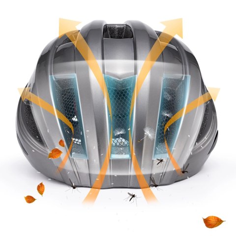 Kask rowerowy Rockbros z wbudowaną lampką - różowy