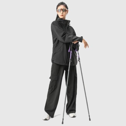 Kijek trekkingowy Qunature nordic walking aluminiowy 110 - 130 cm 1 szt. - fioletowy