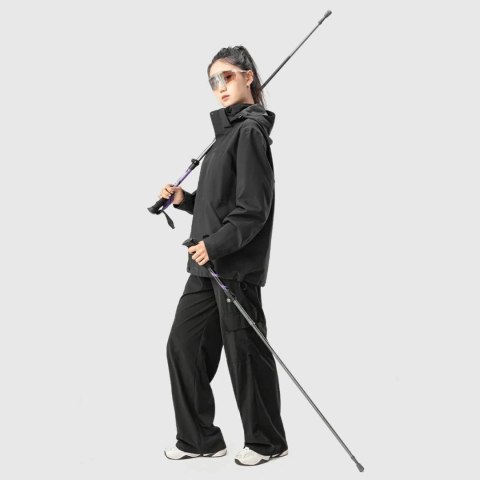 Kijek trekkingowy Qunature nordic walking aluminiowy 110 - 130 cm 1 szt. - fioletowy