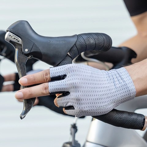 Rękawiczki rowerowe Rockbros oddychające, krótkie palce, rozmiar: XXL - szare