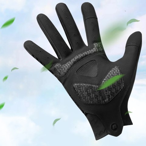 Rękawiczki rowerowe Rockbros wiosna/lato/jesień, pełne, rozmiar: XL- czarne