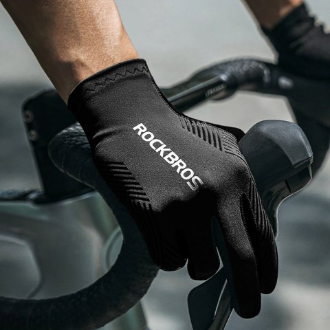 Rękawiczki rowerowe Rockbros wiosna/lato/jesień, pełne, rozmiar: XL- czarne
