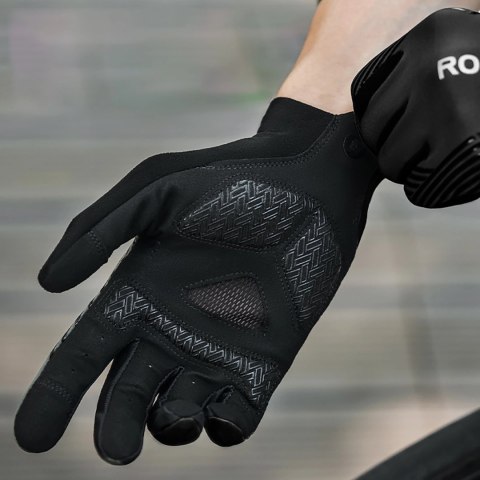 Rękawiczki rowerowe Rockbros wiosna/lato/jesień, pełne, rozmiar: S - czarne