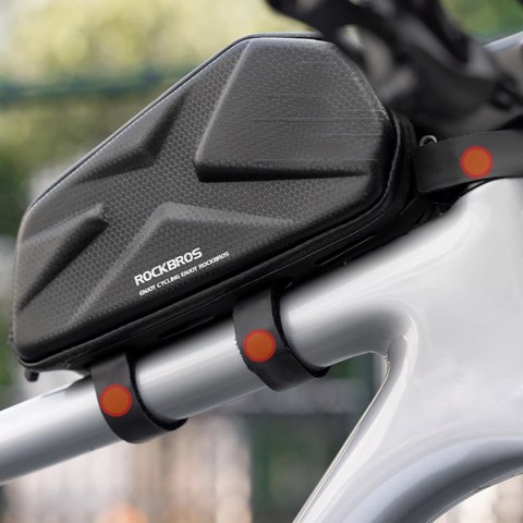 Torba rowerowa Rockbros usztywniana, na ramę, na rurę górną 1,4l - czarna