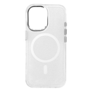 Etui brokatowe Glitter Case z MagSafe na Samsung Galaxy A26 5G - białe