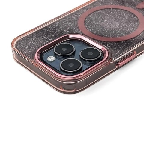 Etui brokatowe Glitter Case z MagSafe na Samsung Galaxy A36 5G - różowe