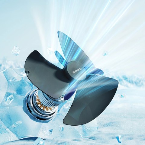 Mini wentylator Rtako WD0Y6S z podwójnym wirnikiem 3600mAh - czarny