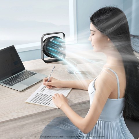 Mini wentylator Rtako WD0Y6S z podwójnym wirnikiem 3600mAh - czarny