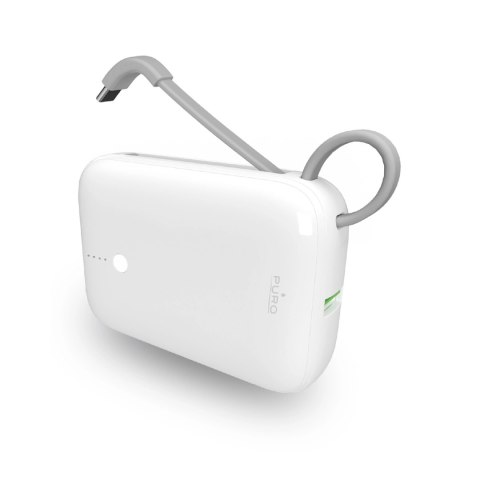 Powerbank Puro Power Link 10 Plus 10000 mAh z wbudowanym kablem USB-C - biały