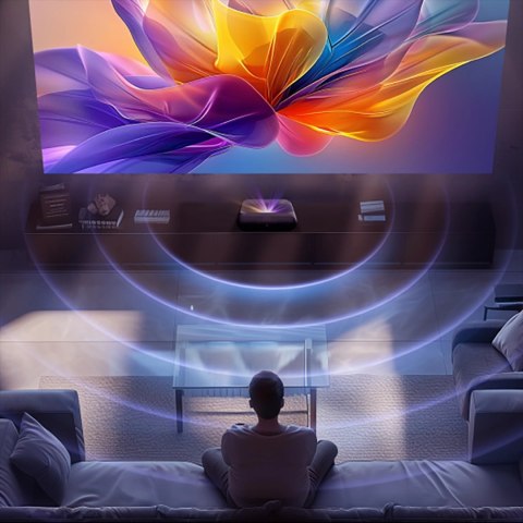 Projektor multimedialny Yaber K300s laserowy RGB FullHD 1080p z głośnikami JBL - czarny