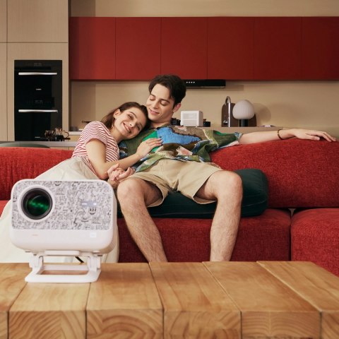 Projektor multimedialny Yaber L2 Plus LCD FullHD 1080p z głośnikami JBL - beżowy