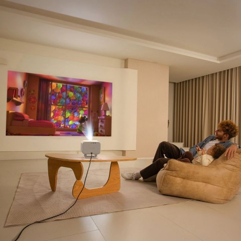 Projektor multimedialny Yaber L2 Plus LCD FullHD 1080p z głośnikami JBL - beżowy