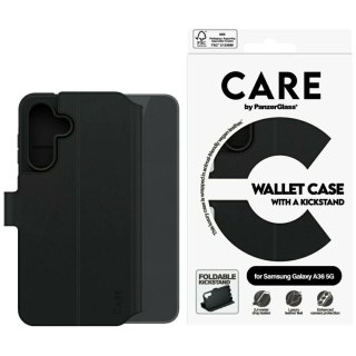 Etui CARE by PanzerGlass Feature Wallet Kickstand na Samsung Galaxy A36 5G - czarne