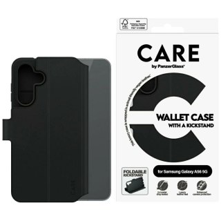 Etui CARE by PanzerGlass Feature Wallet Kickstand na Samsung Galaxy A56 5G - czarne