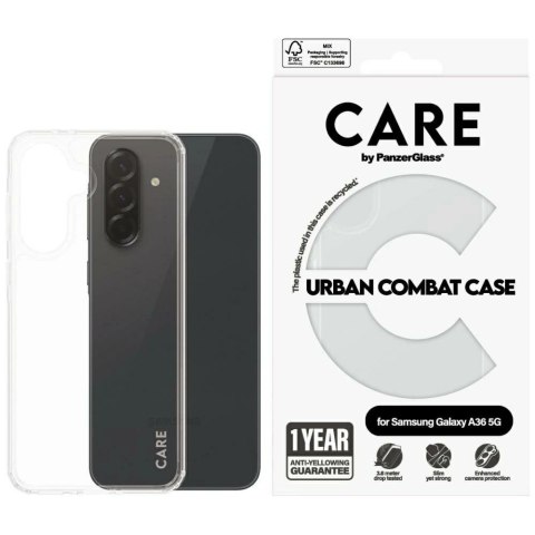 Etui CARE by PanzerGlass Flagship Urban Combat na Samsung Galaxy A36 5G - przezroczyste