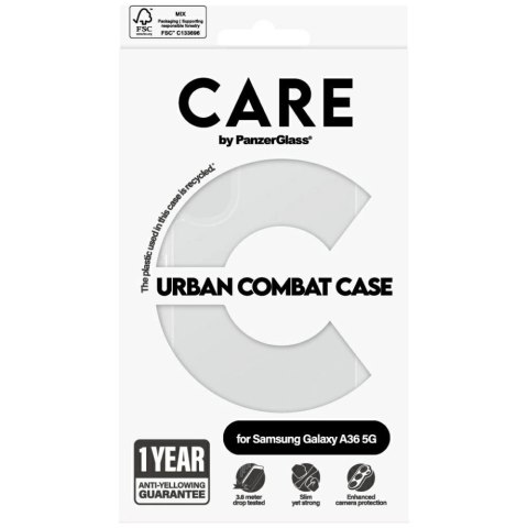 Etui CARE by PanzerGlass Flagship Urban Combat na Samsung Galaxy A36 5G - przezroczyste