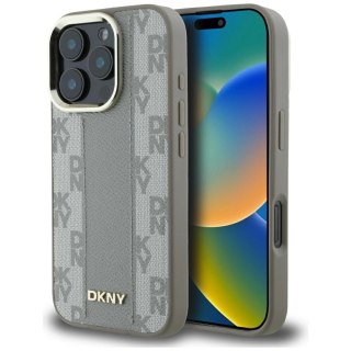 Etui DKNY Checkered Pattern Magsafe na iPhone 16 Pro Max - beżowe