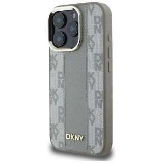 Etui DKNY Checkered Pattern Magsafe na iPhone 16 Pro Max - beżowe