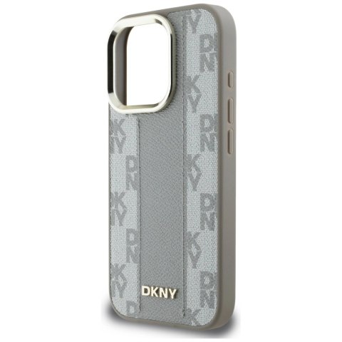 Etui DKNY Checkered Pattern Magsafe na iPhone 16 Pro - beżowe