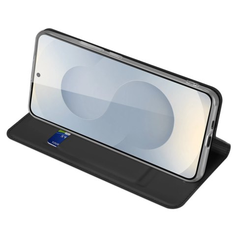 Etui Dux Ducis Skin Pro na Samsung Galaxy S25 Edge z klapką i miejscem na kartę - czarne