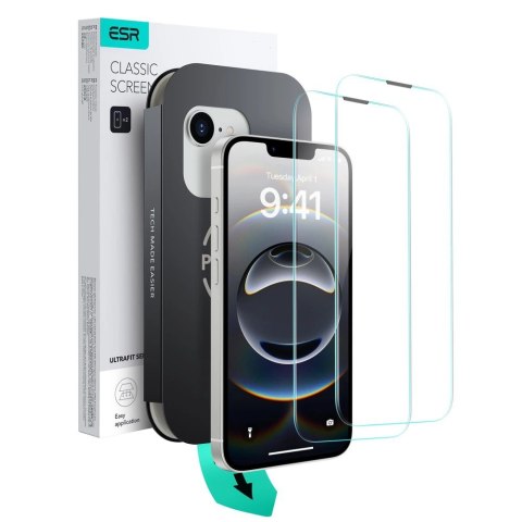 Etui ESR UltraFit Tempered Glass 2-pack na iPhone 13 / 13 Pro / 14 / 16e