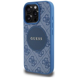 Etui Guess 4G Circle Classic Logo MagSafe na iPhone 16 Pro - niebieskie