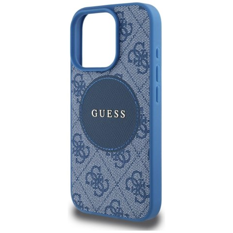 Etui Guess 4G Circle Classic Logo MagSafe na iPhone 16 Pro - niebieskie