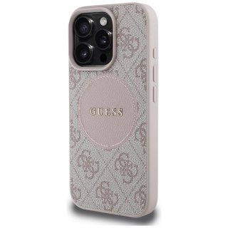 Etui Guess 4G Circle Classic Logo MagSafe na iPhone 16 Pro - różowe