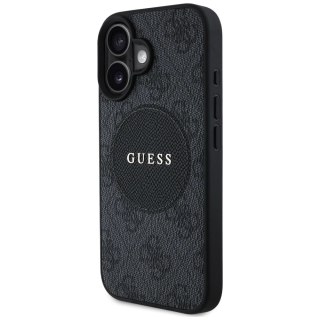 Etui Guess 4G Circle Classic Logo MagSafe na iPhone 16 - czarne