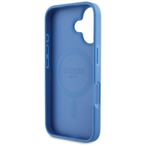 Etui Guess 4G Circle Classic Logo MagSafe na iPhone 16 - niebieskie
