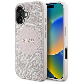 Etui Guess 4G Circle Classic Logo MagSafe na iPhone 16 - różowe