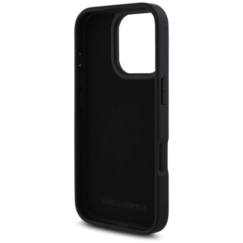 Etui Karl Lagerfeld HC Grained PU Cardslot Metal Elong na iPhone 16 Pro Max - czarne