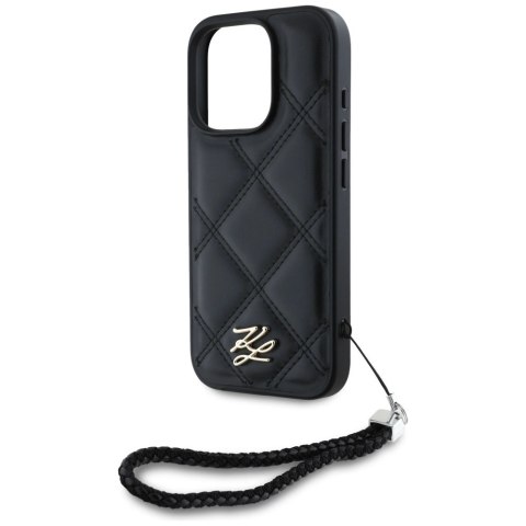 Etui Karl Lagerfeld Quilted Initial Logo & Chain Strap na iPhone 16 Pro Max - czarne