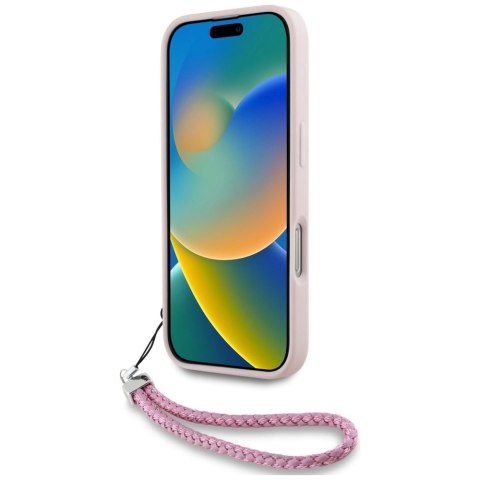 Etui Karl Lagerfeld Quilted Initial Logo & Chain Strap na iPhone 16 Pro Max - różowe