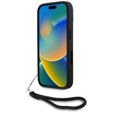 Etui Karl Lagerfeld Quilted Initial Logo & Chain Strap na iPhone 16 - czarne