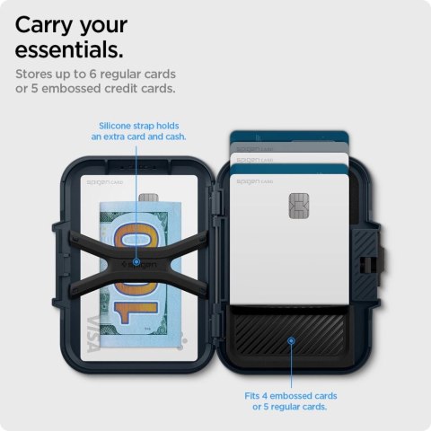 Etui Spigen Lock Fit MagSafe na karty - granatowy