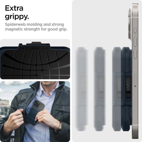 Etui Spigen Lock Fit MagSafe na karty - granatowy
