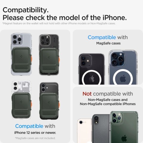 Etui Spigen Lock Fit MagSafe na karty - zielony