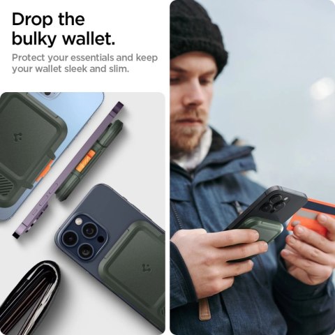 Etui Spigen Lock Fit MagSafe na karty - zielony