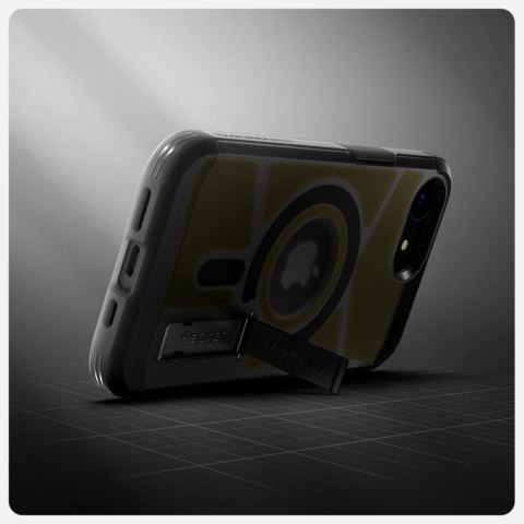 Etui Spigen Tough Armor MagSafe na iPhone 16e - przezroczysto-szare