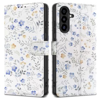 Etui Tech-Protect Wallet na Samsung Galaxy A26 5G - stokrotki z liśćmi