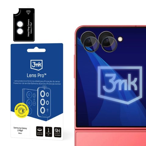 Szkło na obiektyw aparatu 3mk Lens Protection Pro do Samsung Galaxy Z Flip 7 - czarne