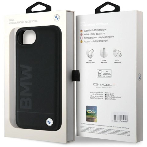Etui BMW Leather Hot Stamp na iPhone 16e - czarne