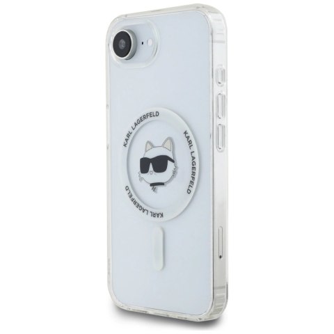 Etui Karl Lagerfeld IML Metal Choupette Head MagSafe na iPhone 16e - białe