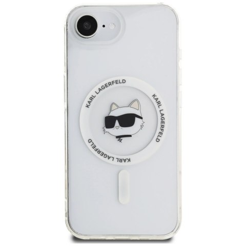 Etui Karl Lagerfeld IML Metal Choupette Head MagSafe na iPhone 16e - białe